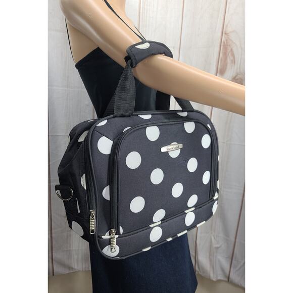 Rockland Carry-On Flight Black & White Polka Dot Travel Tote Bag Style F-102 - Picture 1 of 10